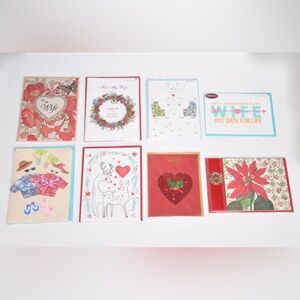 (8) Papyrus Lot Wife Greeting Cards Anniversary Christmas Valentine's Sealed New
